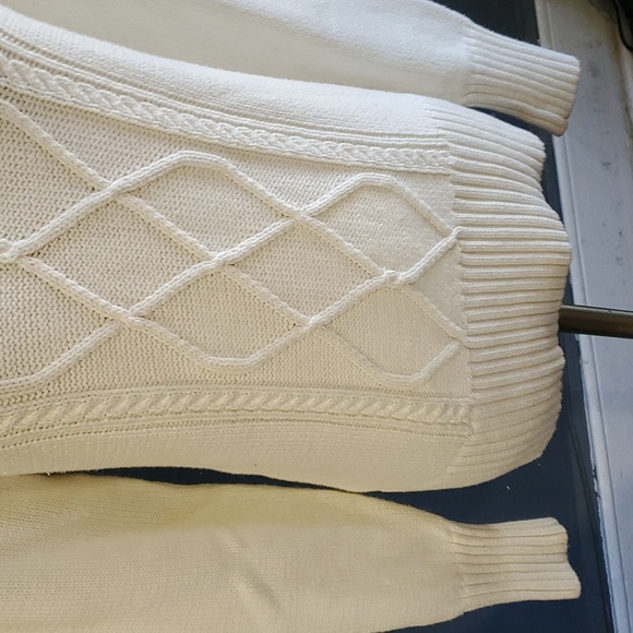 J.crew off white high collar cable knit sweater size s - Picture 4 of 16